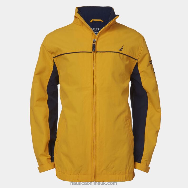 Nautica Boys' Water-Resistant Colorblock J-Class Jacket (8-20) L6J4L1071 Yellow