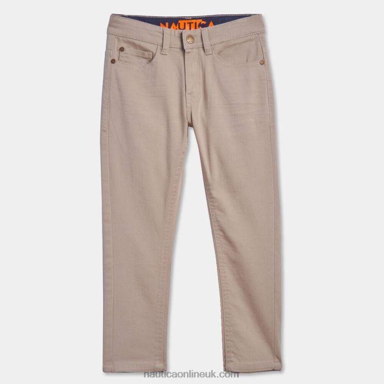 Nautica Little Boys' Skinny-Fit 5-Pocket Twill Pant (4-7) L6J4L1107 Dark Brown Heather
