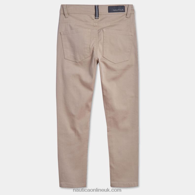 Nautica Little Boys\' Skinny-Fit 5-Pocket Twill Pant (4-7) L6J4L1107 Dark Brown Heather