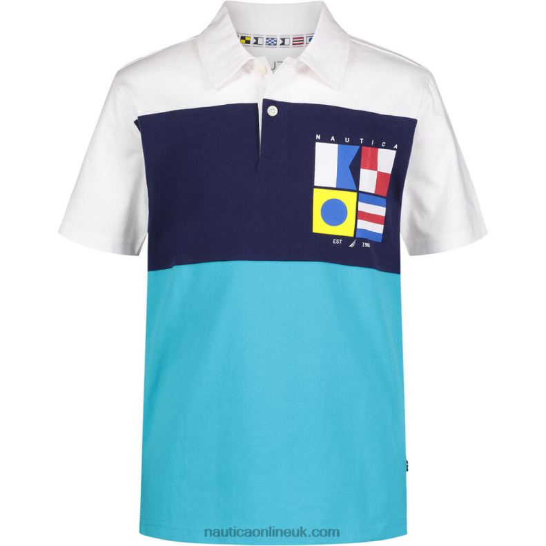 Nautica Boys' Art Logo Polo (8-20) L6J4L1215 Star Sapphire