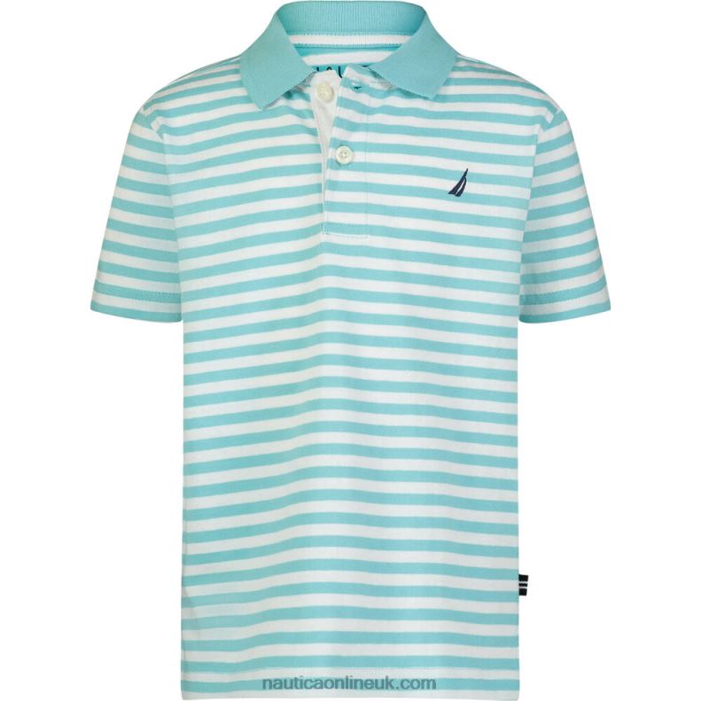 Nautica Little Boys' Striped Polo (4-7) L6J4L1234 Angel Blue