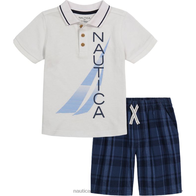 Nautica Toddler Boys' Polo Short 2Pc Set L6J4L1252 Oyster Bay Blue