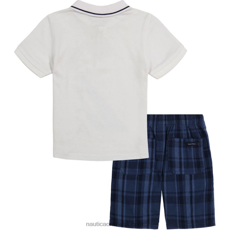 Nautica Toddler Boys\' Polo Short 2Pc Set L6J4L1252 Oyster Bay Blue