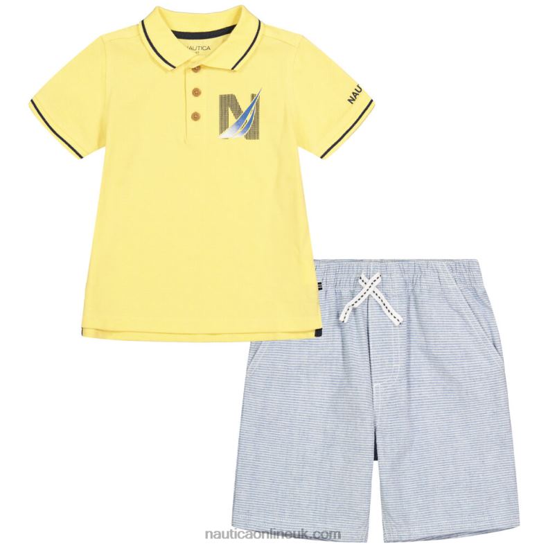 Nautica Toddler Boys' Polo Short 2Pc Set L6J4L1270 Navy