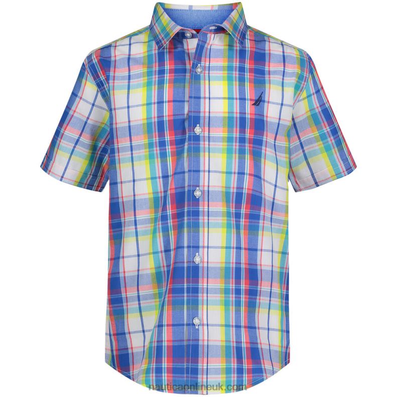 Nautica Boys' Plaid Shirt (8-20) L6J4L1240 Antique White Wash