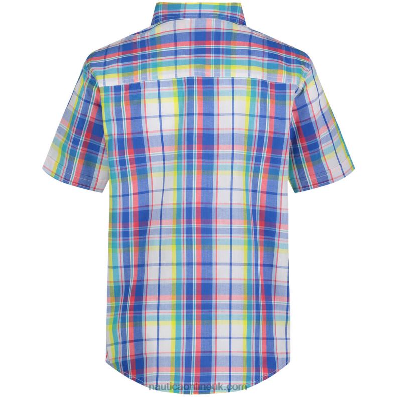 Nautica Boys\' Plaid Shirt (8-20) L6J4L1240 Antique White Wash