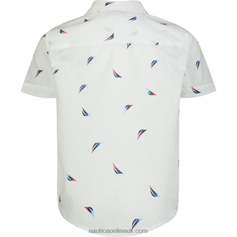 Nautica Boys\' Printed Shirt (8-20) L6J4L1299 Antique White Wash