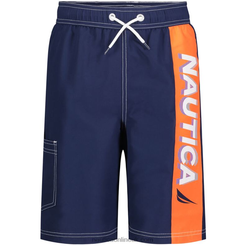 Nautica Boys' Flag In Motion Board Short (2T-4T) L6J4L1284 J Navy
