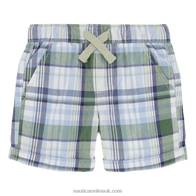 Nautica Boys' Plaid Pull-On Short (8-20) L6J4L1078 Light Olive