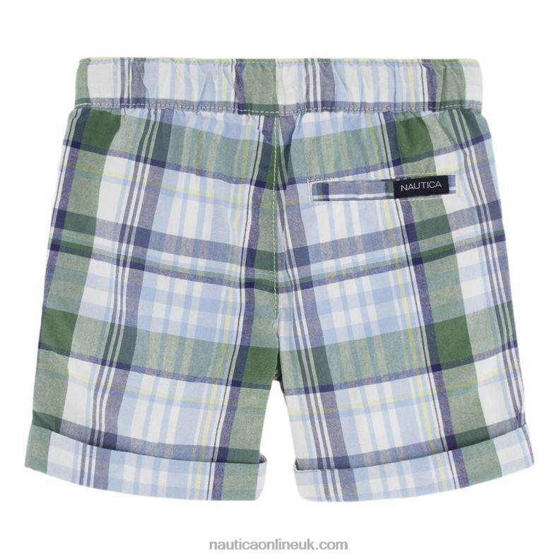 Nautica Boys\' Plaid Pull-On Short (8-20) L6J4L1078 Light Olive