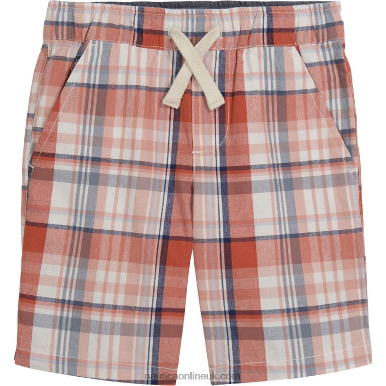 Nautica Toddler Boys' Plaid Pull-On Short (2T-4T) L6J4L1109 Pink Clay
