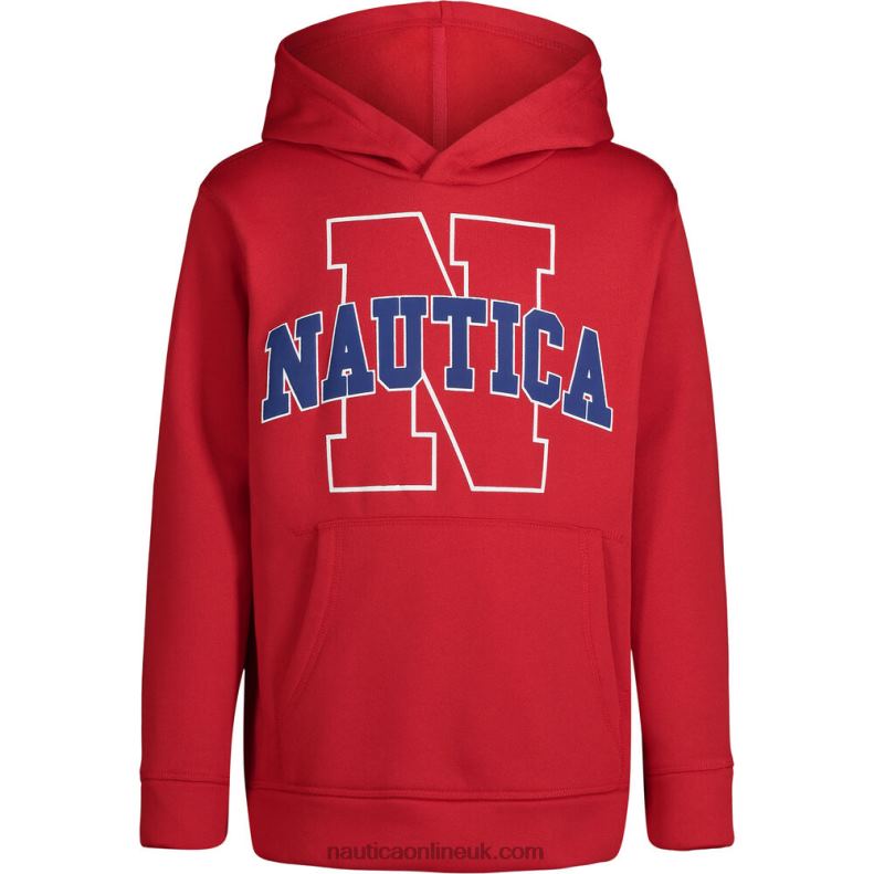Nautica Boys' Fleece Pullover Hoodie (8-20) L6J4L1245 Melonberry