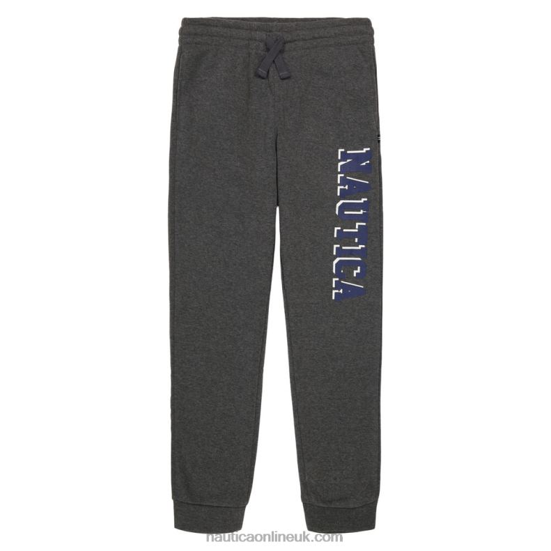 Nautica Boys' Logo Graphic Jogger (8-20) L6J4L1089 Grey Heather
