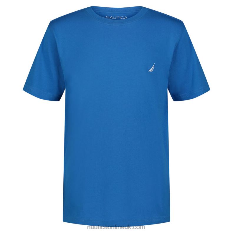 Nautica Boys' Crewneck T-Shirt (8-20) L6J4L1186 Chrome Blue