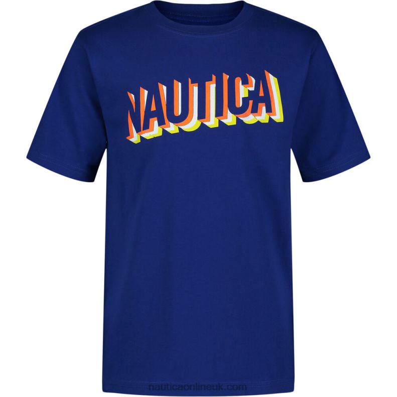 Nautica Boys' Logo Graphic T-Shirt (8-20) L6J4L1055 Delphinium Blue