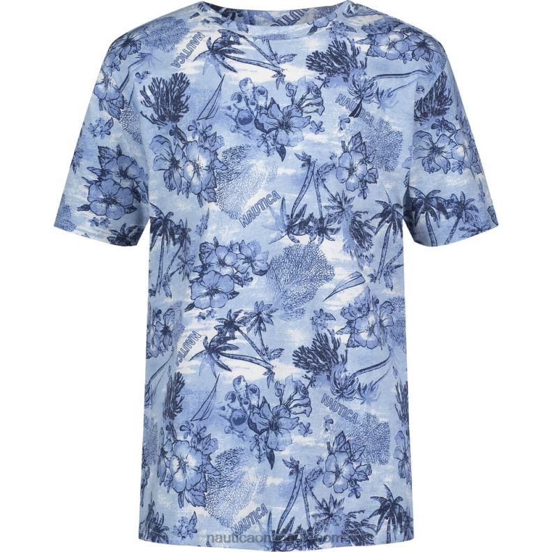 Nautica Boys' Paradise Printed Graphic T-Shirt (8-20) L6J4L1179 Azure Blue
