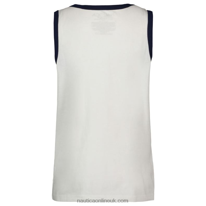 Nautica Boys\' Pride Love Graphic Tank (8-20) L6J4L597 Antique White Wash