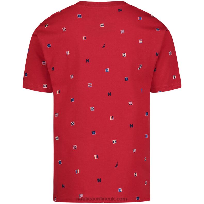 Nautica Boys\' Signal Code T-Shirt (8-20) L6J4L1257 Melonberry
