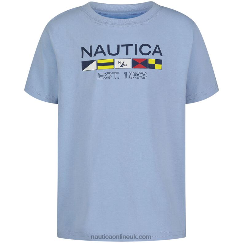 Nautica Boys' Signal Flags Graphic T-Shirt (8-20) L6J4L1293 Azure Blue