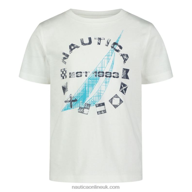 Nautica Boys' Sketch Graphic T-Shirt (8-20) L6J4L1204 Antique White Wash