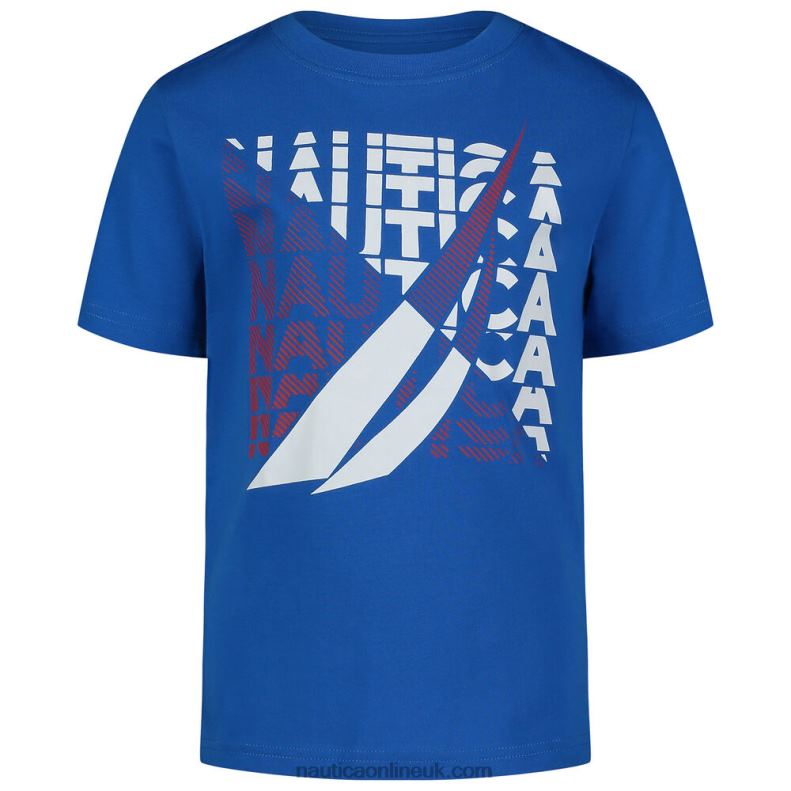 Nautica Boys' Square Shade Graphic T-Shirt (8-20) L6J4L1187 True Navy