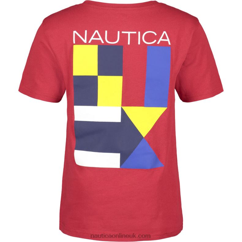 Nautica Little Boys\' Flags Graphic T-Shirt (4-7) L6J4L1289 Melonberry