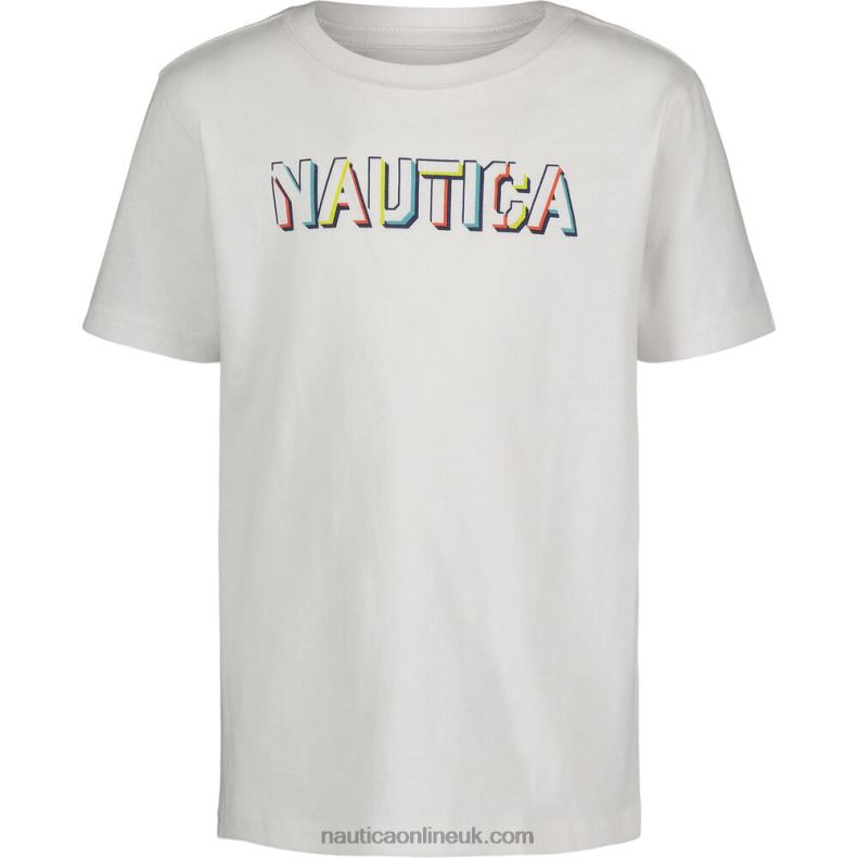 Nautica Little Boys' Graphic T-Shirt (4-7) L6J4L1101 Antique White Wash