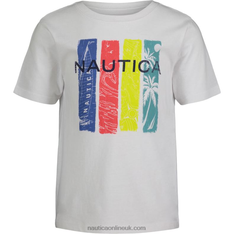 Nautica Little Boys' Island Graphic T-Shirt (4-7) L6J4L1184 Antique White Wash