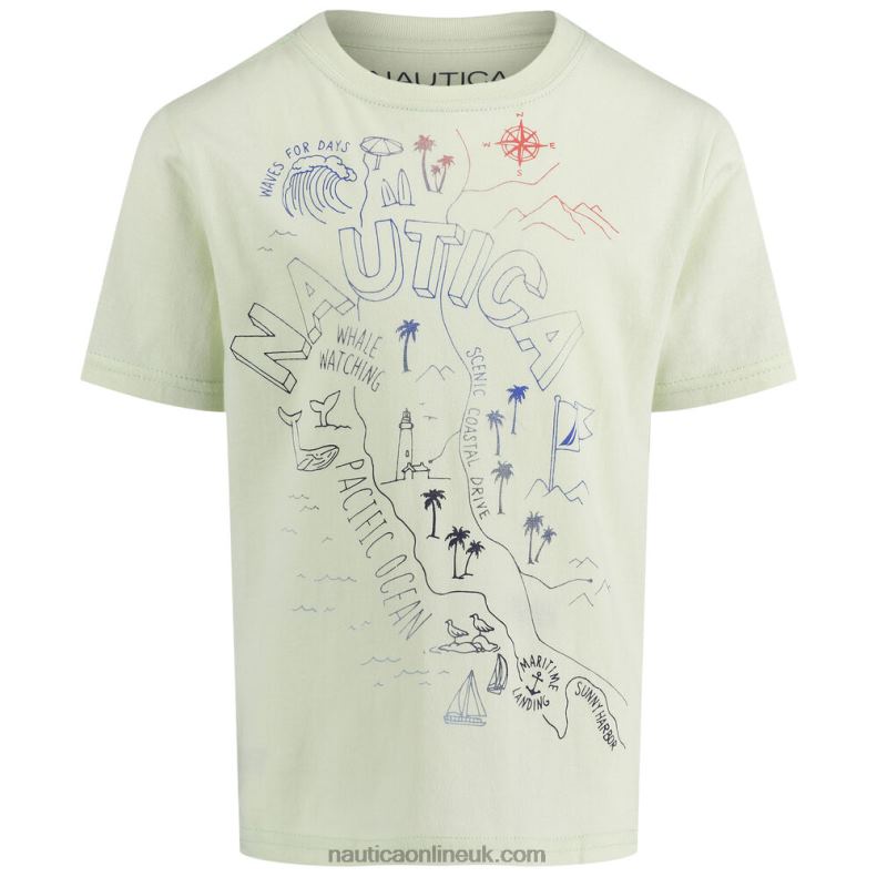 Nautica Little Boys\' Pacific Coast Graphic T-Shirt (4-7) L6J4L1133 Ivy
