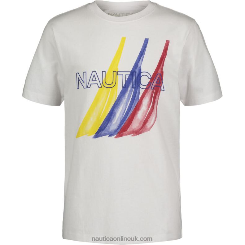 Nautica Little Boys' Paint Print Graphic T-Shirt (4-7) L6J4L1114 Antique White Wash