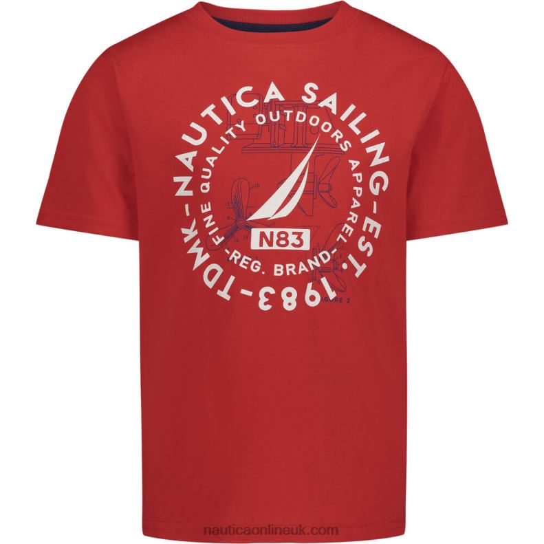 Nautica Little Boys' Sailing Graphic T-Shirt (4-7) L6J4L1139 Firey Red