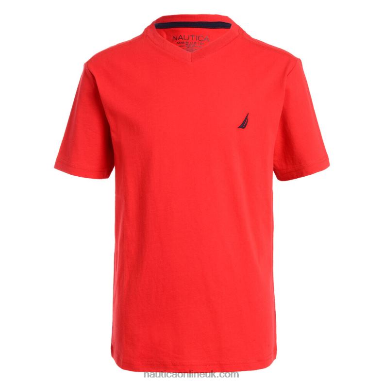 Nautica Toddler Boys' V-Neck T-Shirt (2T-4T) L6J4L1291 Melonberry