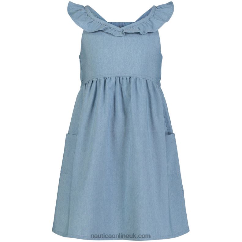 Nautica Girls' Chambray Dress (7-16) L6J4L1503 Estate Blue