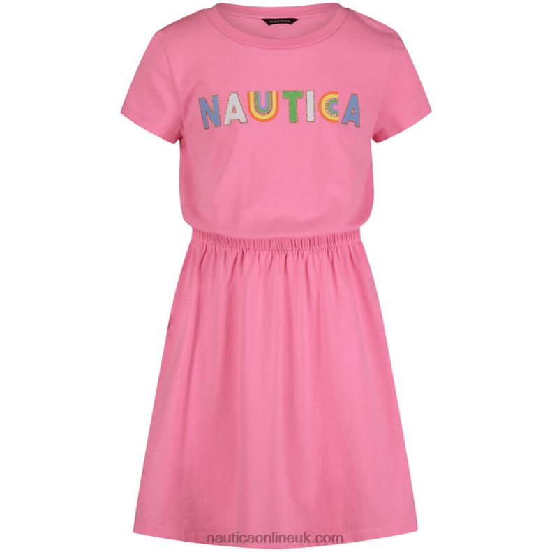 Nautica Girls' Rainbow Dress (7-16) L6J4L1462 Faded Orange