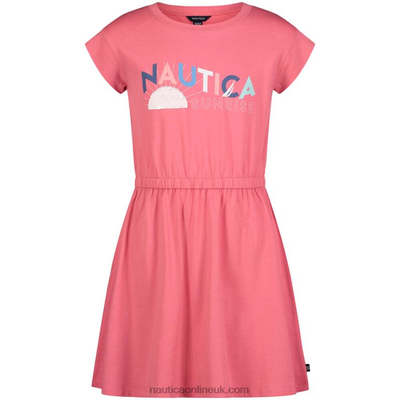 Nautica Girls' Sunset Dress (7-16) L6J4L1492 Raspberry