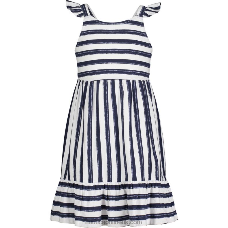 Nautica Girls' Watercolor-Stripe Dress (7-16) L6J4L1467 Navy
