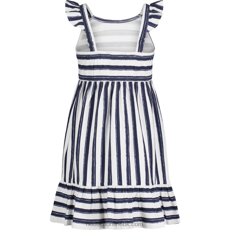 Nautica Girls\' Watercolor-Stripe Dress (7-16) L6J4L1467 Navy