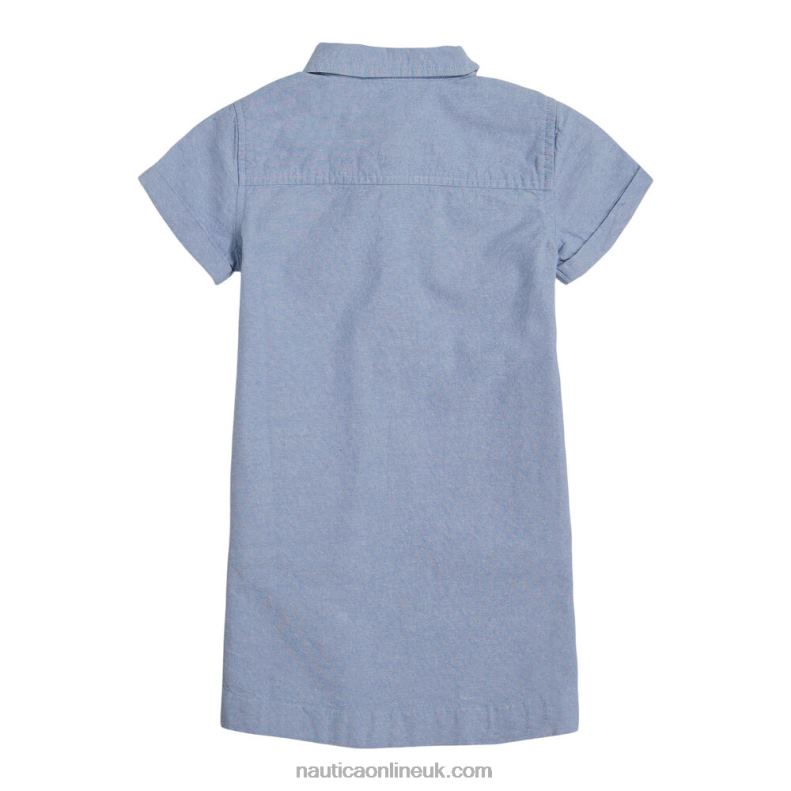 Nautica Little Girls\' Chambray Shirt Dress (4-6X) L6J4L1418 Nite Sea Heather