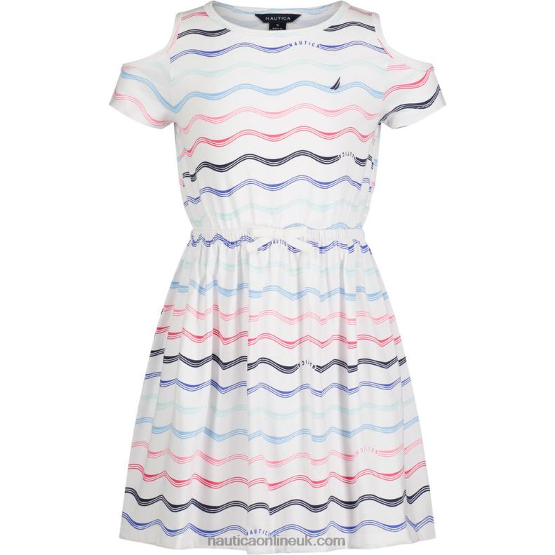 Nautica Little Girls' Multi Wave Dress (4-6X) L6J4L1434 Antique White Wash