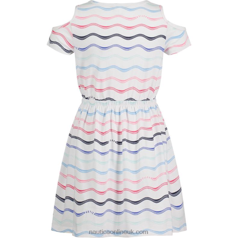 Nautica Little Girls\' Multi Wave Dress (4-6X) L6J4L1434 Antique White Wash