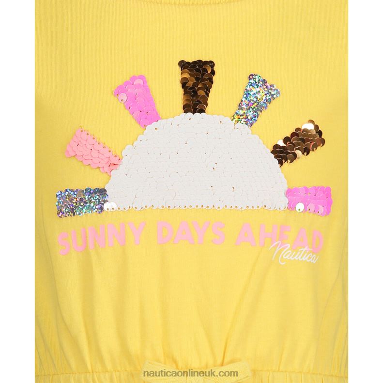 Nautica Little Girls\' Sunny Days T-Shirt Dress (4-6X) L6J4L1441 Lemonade