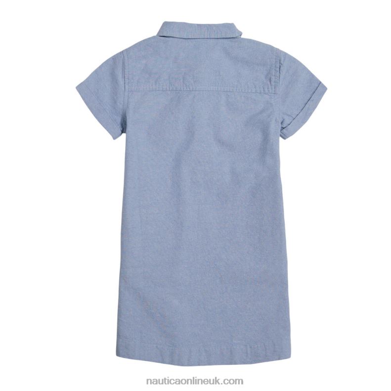Nautica Toddler Girls\' Chambray Shirt Dress (2T-4T) L6J4L1396 Nite Sea Heather