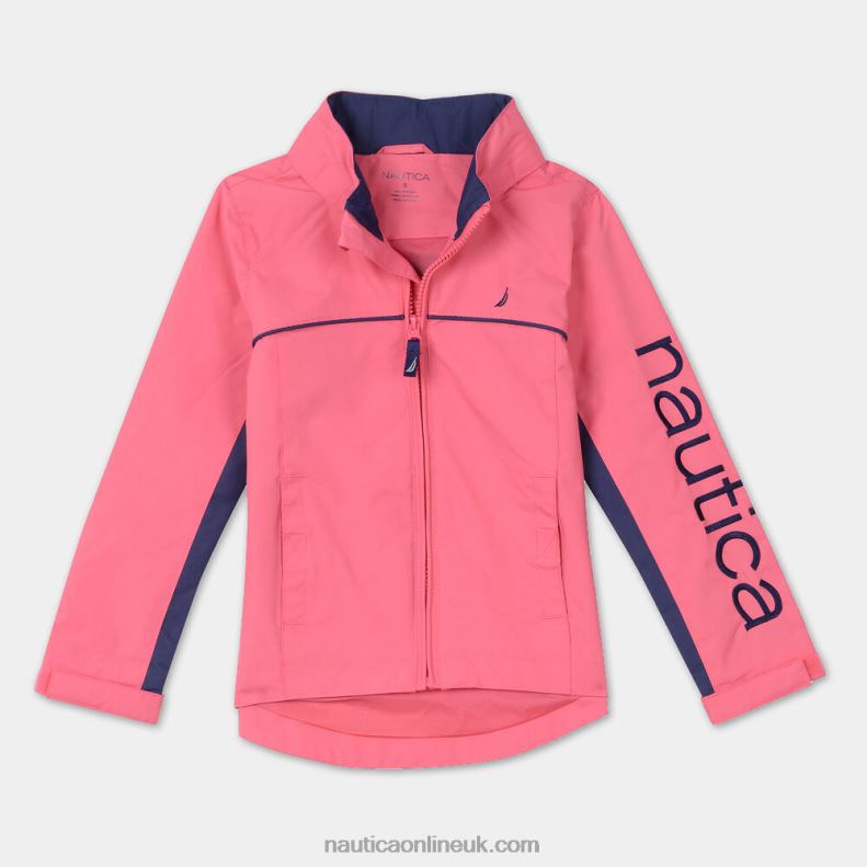 Nautica Girls' Water-Resistant J-Class Jacket (7-20) L6J4L1553 Fancytail Fuschia