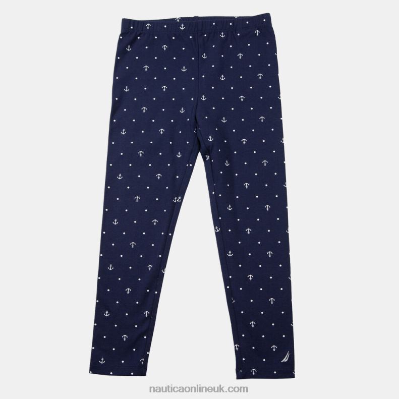 Nautica Girls\' Anchor And Dot Print Legging (7-16) L6J4L1324 Navy