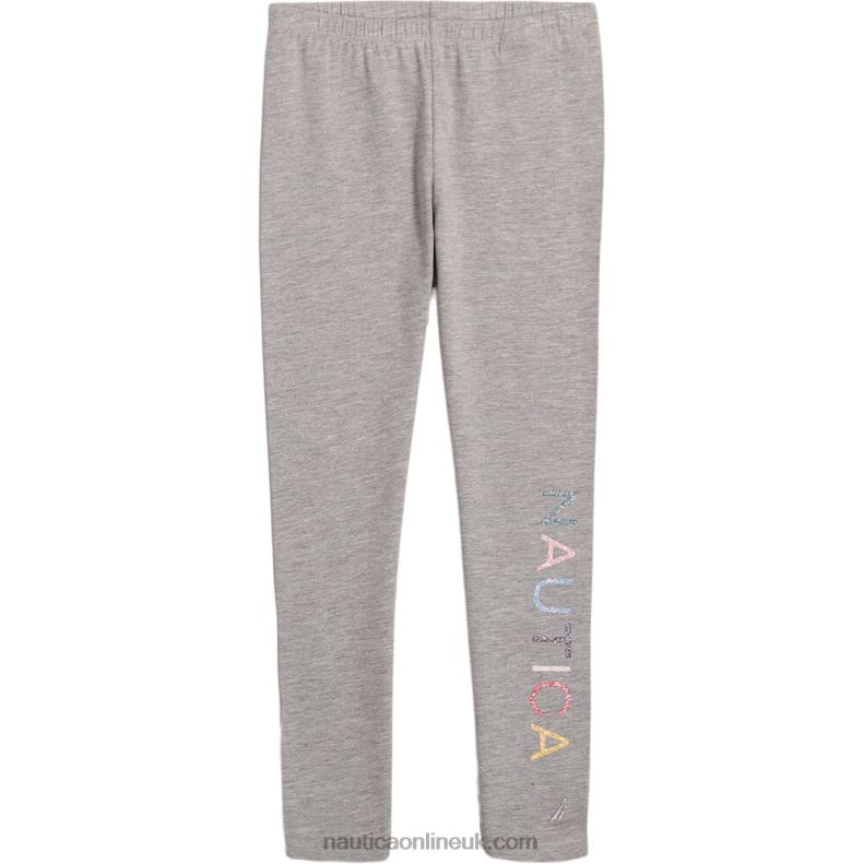 Nautica Girls' Glitter Logo Legging (7-16) L6J4L1323 Grey Heather