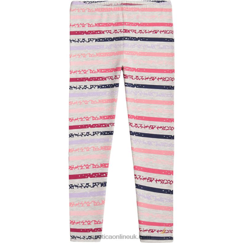 Nautica Girls' Heart Striped Legging (7-16) L6J4L1329 Demitasse
