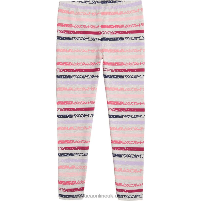 Nautica Little Girls\' Heart Striped Legging (4-6X) L6J4L1352 Demitasse