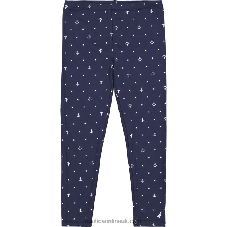Nautica Toddler Girls' Anchor And Dot Print Legging (2T-4T) L6J4L1535 Navy