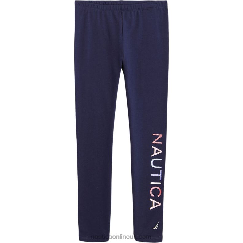 Nautica Toddler Girls' Glitter Logo Legging (2T-4T) L6J4L1451 Navy