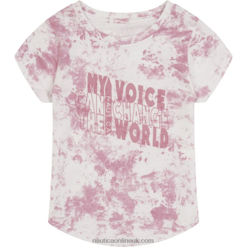 Nautica Girls' Change The World T-Shirt (7-16) L6J4L1347 Firey Red